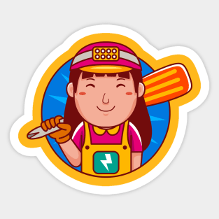 Electrician Woman Sticker